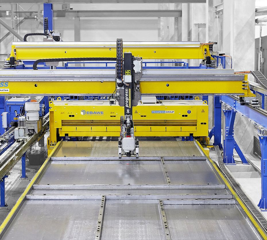 Impianto a circolazione EBAWE elementi prefabbricati di Progress Group con tecnologia robot cassaforma automatica